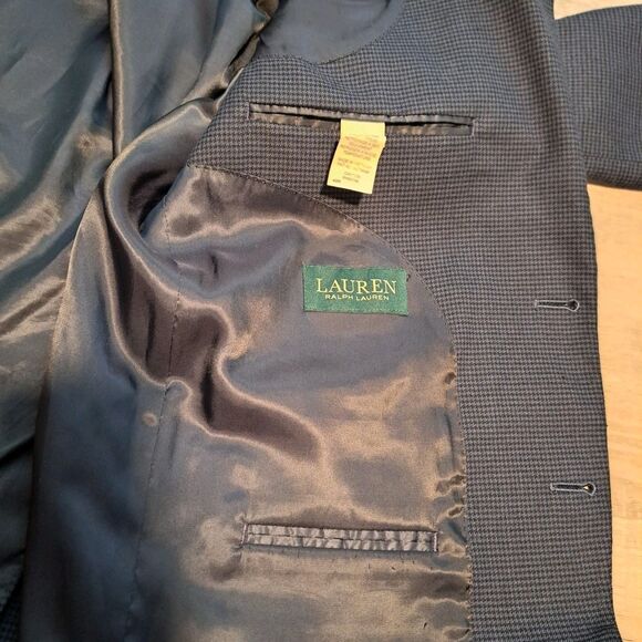 Lauren Ralph Lauren LRL Blazer Mens 42R Houndstooth Suit Jacket Sport Coat - Picture 14 of 15